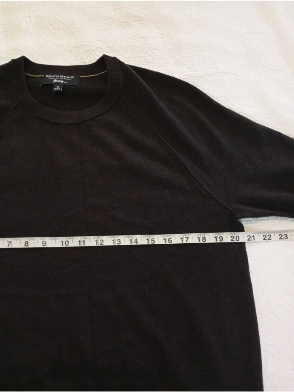 Banana Republic Italian Merino Wool Mens Crewneck Sweater Brown M Knit